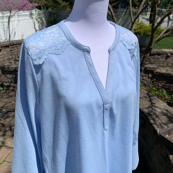 FIRM PRICE H&M Lace Shoulder 3/4 Sleeve Top Blouse - Picture 2 of 13